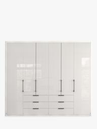 John Lewis Osaka 2.5m Bi-Fold Wardrobe with 6 Glass Doors & 6 Glass Drawers - thumbnail 4