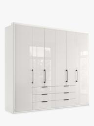 John Lewis Osaka 2.5m Bi-Fold Wardrobe with 6 Glass Doors & 6 Glass Drawers - thumbnail 1