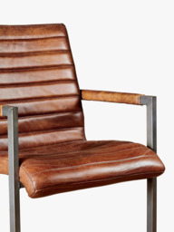 nkuku Wamma Leather Desk Chair, Dark Brown - thumbnail 3