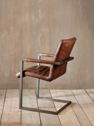 nkuku Wamma Leather Desk Chair, Dark Brown - thumbnail 2