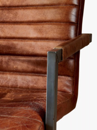 nkuku Wamma Leather Desk Chair, Dark Brown - thumbnail 4