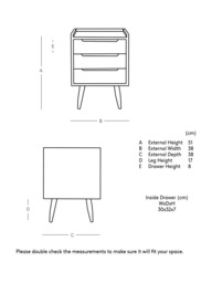 Swoon Southwark 3 Drawer Bedside Table, Natural - thumbnail 6
