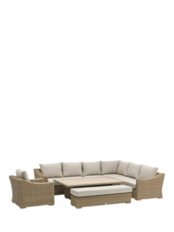 Bramblecrest Fairford 8-Seater L-Shape Garden Sofa Set & Height Adjustable Table, Walnut - thumbnail 2