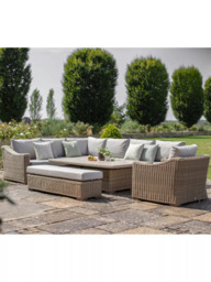 Bramblecrest Fairford 8-Seater L-Shape Garden Sofa Set & Height Adjustable Table, Walnut - thumbnail 4