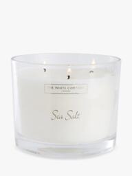 The White Company Sea Salt Large Three Wick Candle, 770g