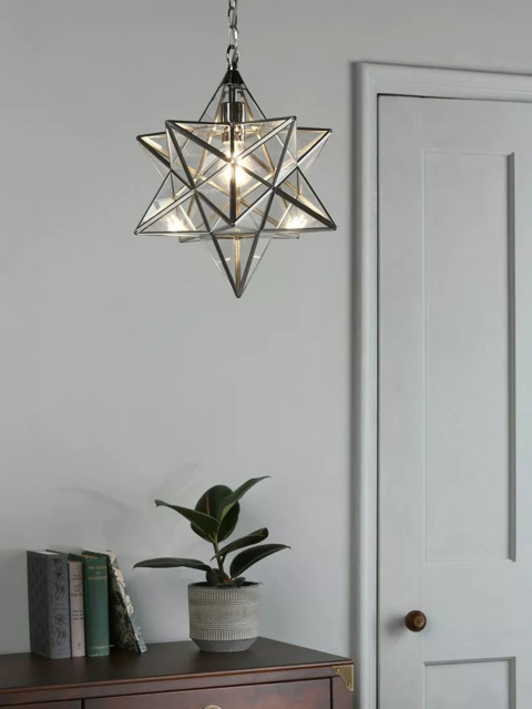 Laura Ashley Star Glass Ceiling Light, Silver - image 1