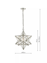Laura Ashley Star Glass Ceiling Light, Silver - thumbnail 5