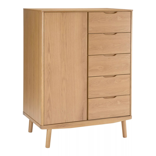 John Lewis Bow 5 Drawer Low Wardrobe, Natural - image 1