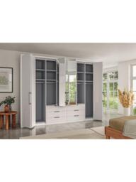 John Lewis Osaka 3m Bi-Fold Wardrobe with 4 Glass Doors, 4 Mirrored Doors & 6 Glass Drawers - thumbnail 4