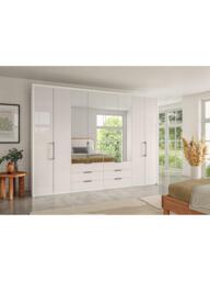 John Lewis Osaka 3m Bi-Fold Wardrobe with 4 Glass Doors, 4 Mirrored Doors & 6 Glass Drawers - thumbnail 3
