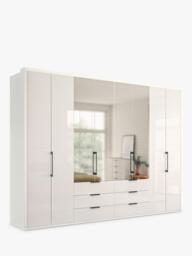John Lewis Osaka 3m Bi-Fold Wardrobe with 4 Glass Doors, 4 Mirrored Doors & 6 Glass Drawers - thumbnail 2