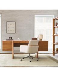 West Elm Show Wood Swivel Office Chair, Sand - thumbnail 3