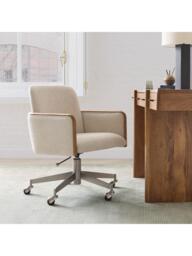 West Elm Show Wood Swivel Office Chair, Sand - thumbnail 2