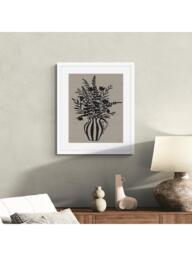 John Lewis Jan Jay 'Foxgloves' Framed Print & Mount, 63.5 x 53.5cm, Black/Brown - thumbnail 2