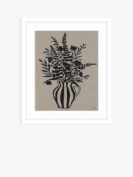 John Lewis Jan Jay 'Foxgloves' Framed Print & Mount, 63.5 x 53.5cm, Black/Brown