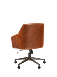 west elm Helvetica Leather Swivel Office Chair, Brown - thumbnail 5
