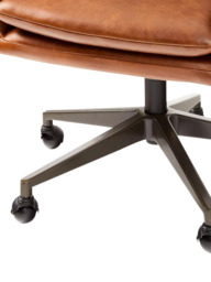 west elm Helvetica Leather Swivel Office Chair, Brown - thumbnail 6
