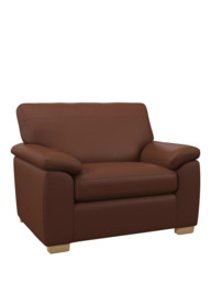 John Lewis Leather Loveseat, Light Leg
