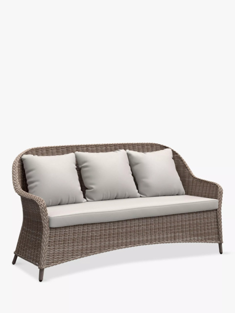 John Lewis Rye Woven Rattan 3-Seater Garden Sofa, Natural - image 1