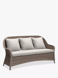 John Lewis Rye Woven Rattan 3-Seater Garden Sofa, Natural