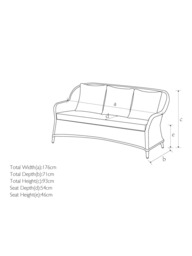 John Lewis Rye Woven Rattan 3-Seater Garden Sofa, Natural - thumbnail 6