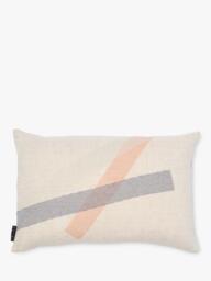 The Conran Shop Furrow Linen Cushion, Sage/Orange - thumbnail 1