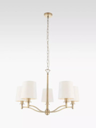 Bay Lighting Eleanor 5 Arm Ceiling Light, Antique Brass - thumbnail 1