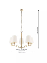Bay Lighting Eleanor 5 Arm Ceiling Light, Antique Brass - thumbnail 6