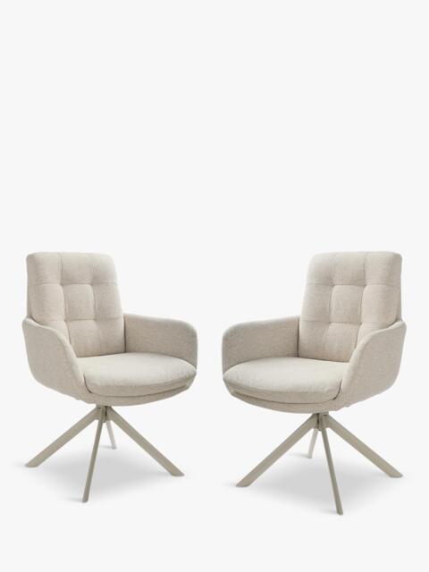 KETTLER Joey Swivel Dining Armchair, Set of 2, Beige - image 1