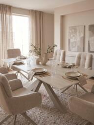 KETTLER Joey Swivel Dining Armchair, Set of 2, Beige - thumbnail 3