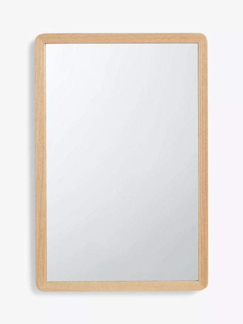 John Lewis Slim Solid Oak Wood Rectangular Wall Mirror, 75 x 50cm - image 1