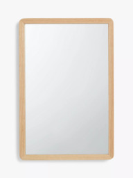John Lewis Slim Solid Oak Wood Rectangular Wall Mirror, 75 x 50cm