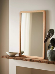 John Lewis Slim Solid Oak Wood Rectangular Wall Mirror, 75 x 50cm - thumbnail 3
