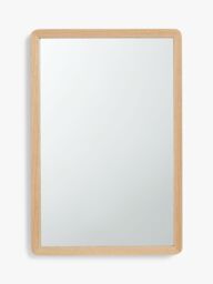 John Lewis Slim Solid Oak Wood Rectangular Wall Mirror, 75 x 50cm