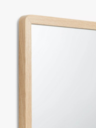 John Lewis Slim Solid Oak Wood Rectangular Wall Mirror, 75 x 50cm - thumbnail 2