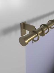 John Lewis Select Curtain Pole with Rings and Stud Finial, Wall Fix, Dia.25mm - thumbnail 4
