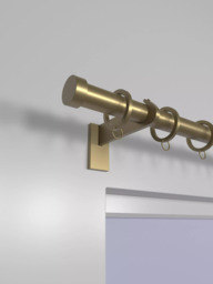 John Lewis Select Curtain Pole with Rings and Stud Finial, Wall Fix, Dia.25mm - thumbnail 2