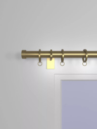 John Lewis Select Curtain Pole with Rings and Stud Finial, Wall Fix, Dia.25mm - thumbnail 3