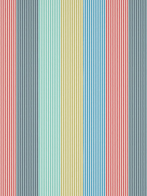 Harlequin Funfair Stripe Made to Measure Curtains or Roman Blind, Ink/Aqua/Kiwi/Marine - image 1