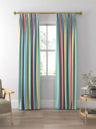 Harlequin Funfair Stripe Made to Measure Curtains or Roman Blind, Ink/Aqua/Kiwi/Marine - thumbnail 5