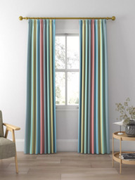 Harlequin Funfair Stripe Made to Measure Curtains or Roman Blind, Ink/Aqua/Kiwi/Marine - thumbnail 3