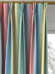 Harlequin Funfair Stripe Made to Measure Curtains or Roman Blind, Ink/Aqua/Kiwi/Marine - thumbnail 4