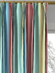 Harlequin Funfair Stripe Made to Measure Curtains or Roman Blind, Ink/Aqua/Kiwi/Marine - thumbnail 6