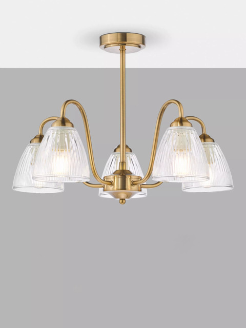 Där Glynis 5 Arm Semi Flush Ceiling Light - image 1