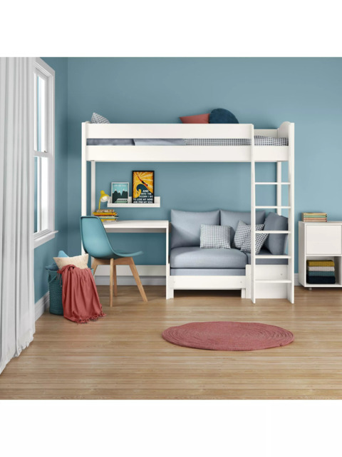 Stompa Uno S Plus High Sleeper Bed with Fixed Desk and Chair Bed - image 1