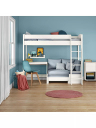 Stompa Uno S Plus High Sleeper Bed with Fixed Desk and Chair Bed - thumbnail 1