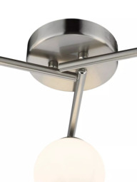 Där Orlena 3 Arm Opal Glass Semi Flush Ceiling Light - thumbnail 4