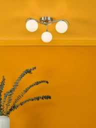 Där Orlena 3 Arm Opal Glass Semi Flush Ceiling Light - thumbnail 6