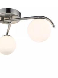 Där Orlena 3 Arm Opal Glass Semi Flush Ceiling Light - thumbnail 3