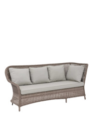 John Lewis Rye Woven Rattan 6-Seater Corner Garden Sofa with Dining/Lounging Table & 3 Footstools Set, Natural - thumbnail 4
